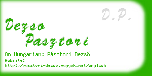 dezso pasztori business card